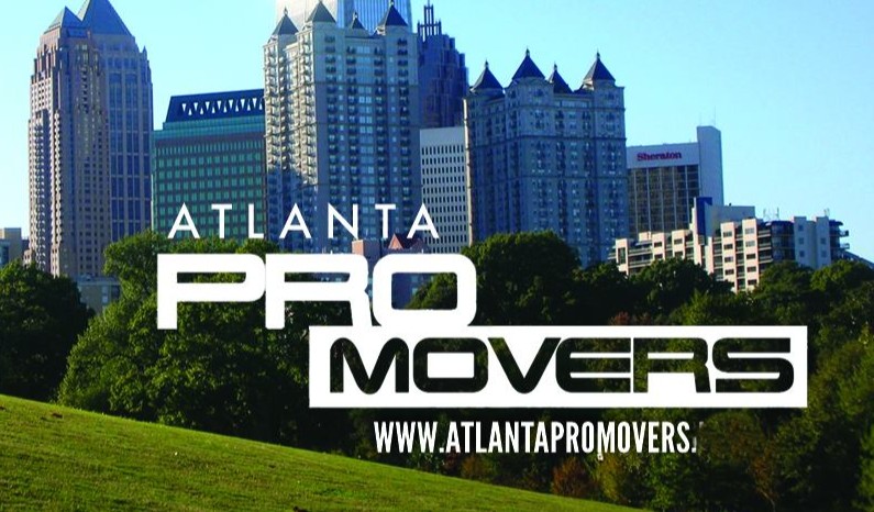 Atlanta Pro Movers logo with downtown Atlanta skyline in the background